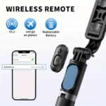 Monopod Extensible de 40 Pulgadas para Teléfono con Soporte Profesional y Trípode sin varillas con Control Remoto, Giratorio 360°, Estable Antivibración Ideal para Viajes y Vlogs al Aire Libre, Compatible con iPhone/Smartphones Android - Image 2