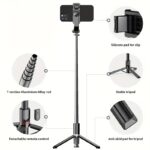 Monopod Extensible de 40 Pulgadas para Teléfono con Soporte Profesional y Trípode sin varillas con Control Remoto, Giratorio 360°, Estable Antivibración Ideal para Viajes y Vlogs al Aire Libre, Compatible con iPhone/Smartphones Android - Image 4