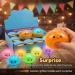 18pcs Set (6 Buns, 6 Steamers, 6 Bases) Random Color Fun Squeeze Party Favor Set for Kids Rare Glow-In-The-Dark Squeeze, Cute, Soft, Stress-Relieving Spongy Buns; Potsticker-Shaped Sensory Toys; Perfect for Halloween Events Requires Sunlight Exposur - Image 2