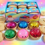 4pcs Set (includes 1 Steamed Bun, 1 Steamer Lid, 1 Steamer Base, and 1 Butter-shaped Accessory) - A Slow-rising, Realistic Steamed Bun Soft Toy Set Featuring Glitter Beads; a Handmade, Soft Stress-relief Toy That Serves as Both a Stress Reliever