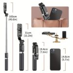 Monopod Extensible de 40 Pulgadas para Teléfono con Soporte Profesional y Trípode sin varillas con Control Remoto, Giratorio 360°, Estable Antivibración Ideal para Viajes y Vlogs al Aire Libre, Compatible con iPhone/Smartphones Android - Image 7