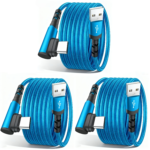 Cargador Tipo C de 3 piezas, Carga Rápida, Cable USB A a USB C en Ángulo Recto, Cable Cargador USB C Trenzado para iPhone 17/16/15 Series, Samsung, Huawei, Xiaomi, Redmi, Oppo, Oneplus y Más Smartphones 3.3Ft/6.6Ft/9.9Ft - Image 5