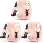 Cargador Tipo C de 3 piezas, Carga Rápida, Cable USB A a USB C en Ángulo Recto, Cable Cargador USB C Trenzado para iPhone 17/16/15 Series, Samsung, Huawei, Xiaomi, Redmi, Oppo, Oneplus y Más Smartphones 3.3Ft/6.6Ft/9.9Ft - Image 9