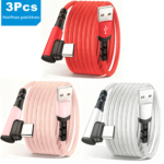 Cargador Tipo C de 3 piezas, Carga Rápida, Cable USB A a USB C en Ángulo Recto, Cable Cargador USB C Trenzado para iPhone 17/16/15 Series, Samsung, Huawei, Xiaomi, Redmi, Oppo, Oneplus y Más Smartphones 3.3Ft/6.6Ft/9.9Ft - Image 15