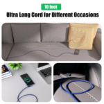 Cargador Tipo C de 3 piezas, Carga Rápida, Cable USB A a USB C en Ángulo Recto, Cable Cargador USB C Trenzado para iPhone 17/16/15 Series, Samsung, Huawei, Xiaomi, Redmi, Oppo, Oneplus y Más Smartphones 3.3Ft/6.6Ft/9.9Ft - Image 12